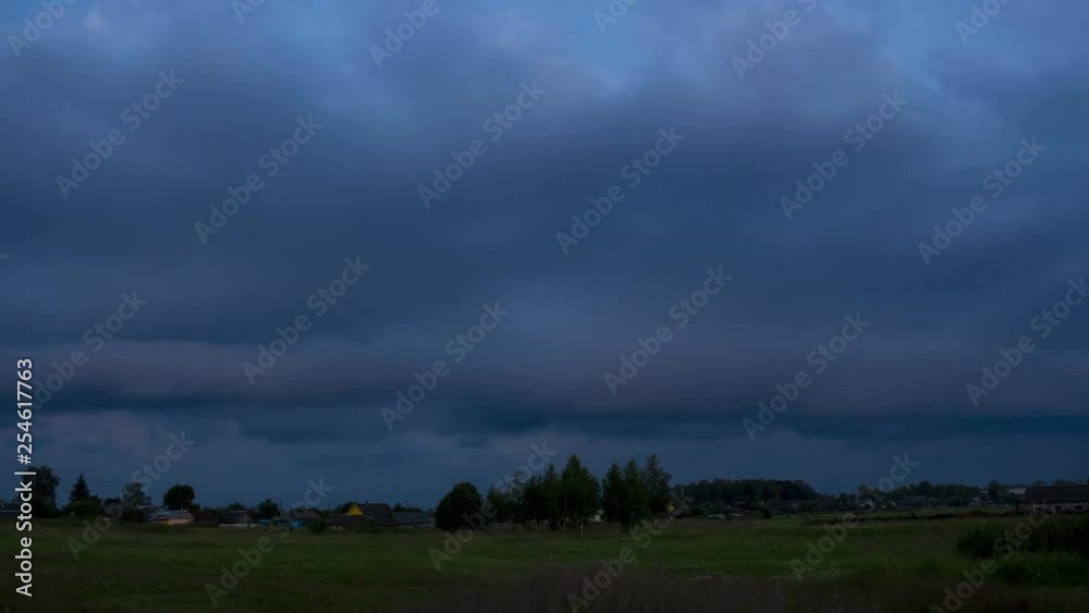 Rural landscape with thunderclouds and dramatic sky, time lapse Rural landscape with thunderclouds and dramatic sky, time lapse
