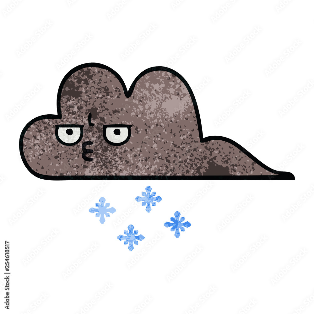 retro grunge texture cartoon storm snow cloud retro grunge texture cartoon storm snow cloud