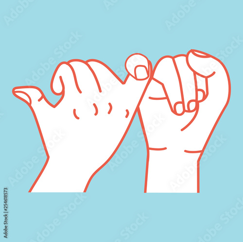promise hands flat design orange line