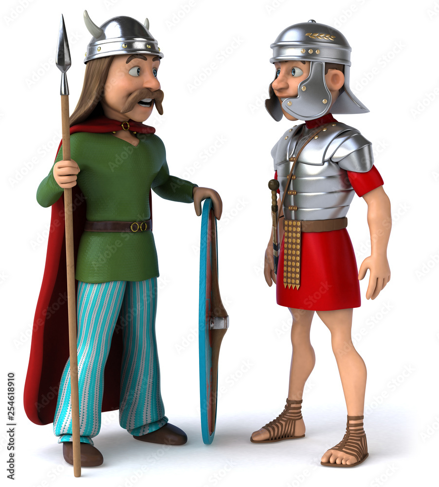 Roman and Gaul - 3D Illustration