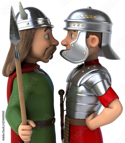 Roman and Gaul - 3D Illustration photo