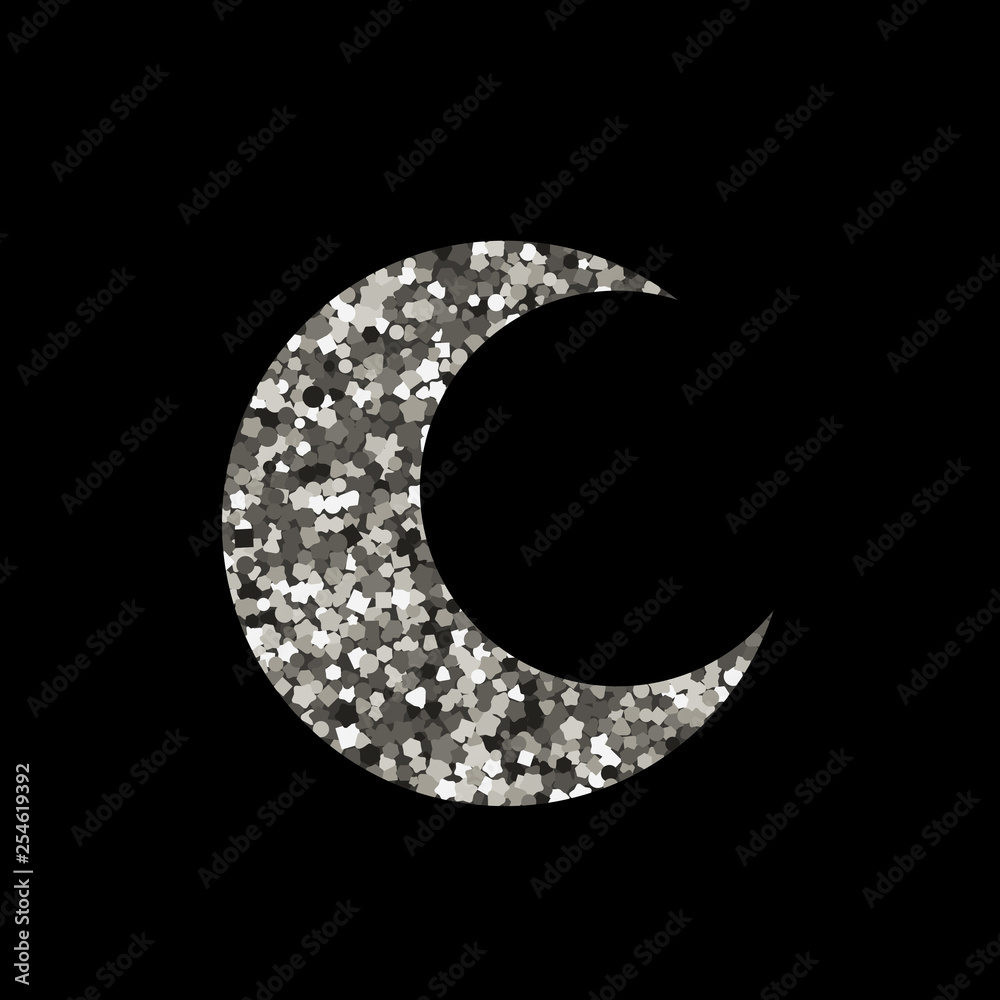 Moon icon on black background. Moon icon on black background.