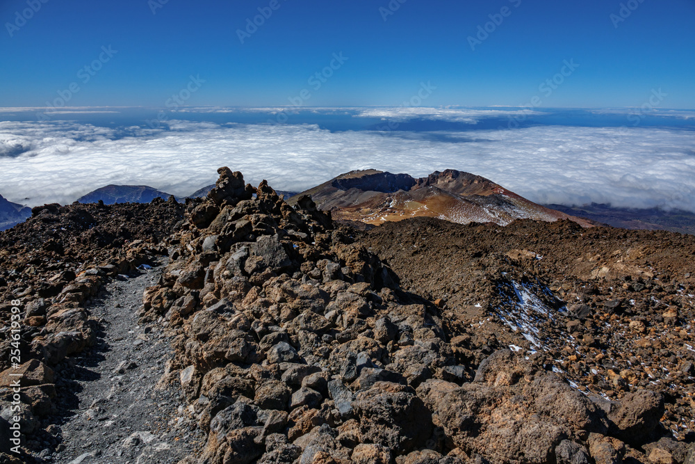 Pico viejo volcano and prepared trekking track