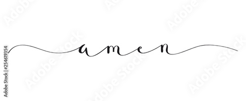 AMEN brush calligraphy banner