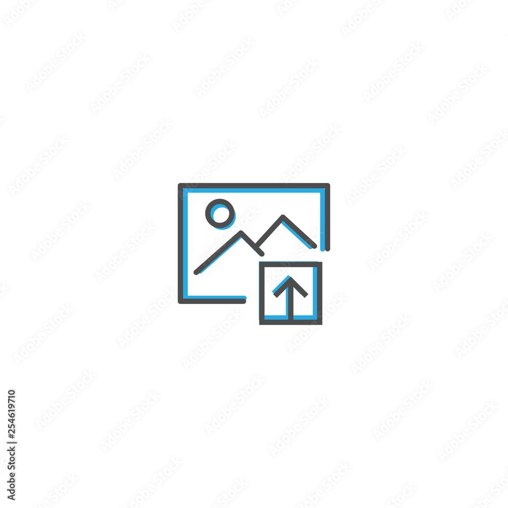 Image icon design. Interaction icon line vector illustration Image icon design. Interaction icon line vector illustration