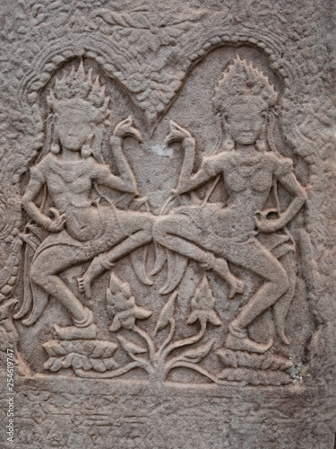 Angkor Wat Temple wall carvings, Cambodia