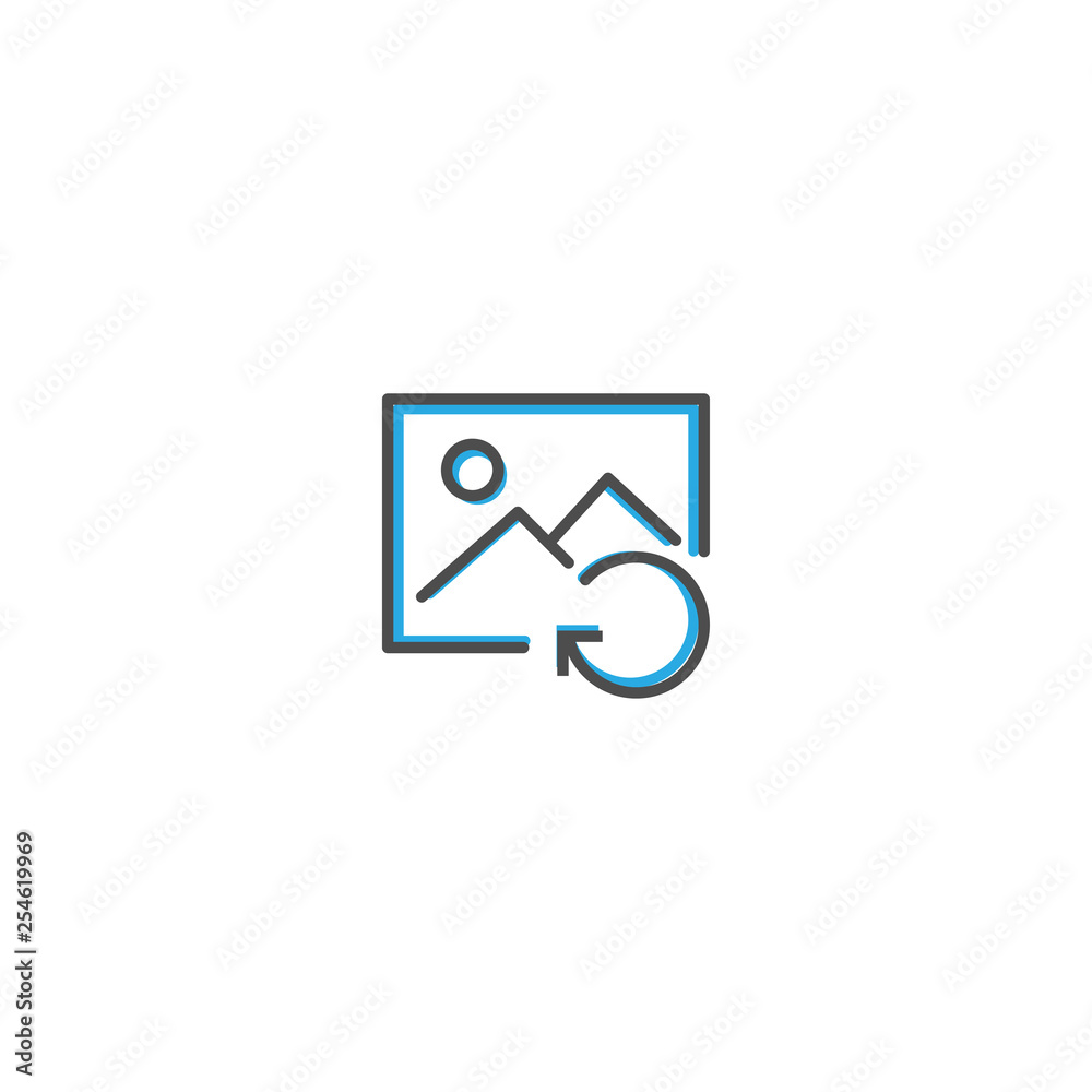 Image icon design. Interaction icon line vector illustration Image icon design. Interaction icon line vector illustration