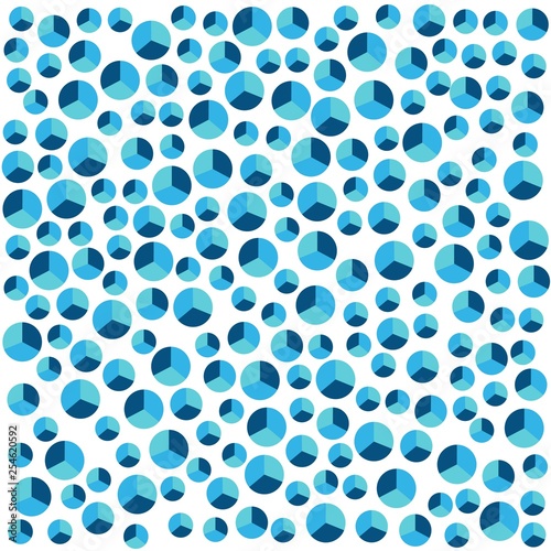 background blue round closely placed pie charts for infographics vector illustration 