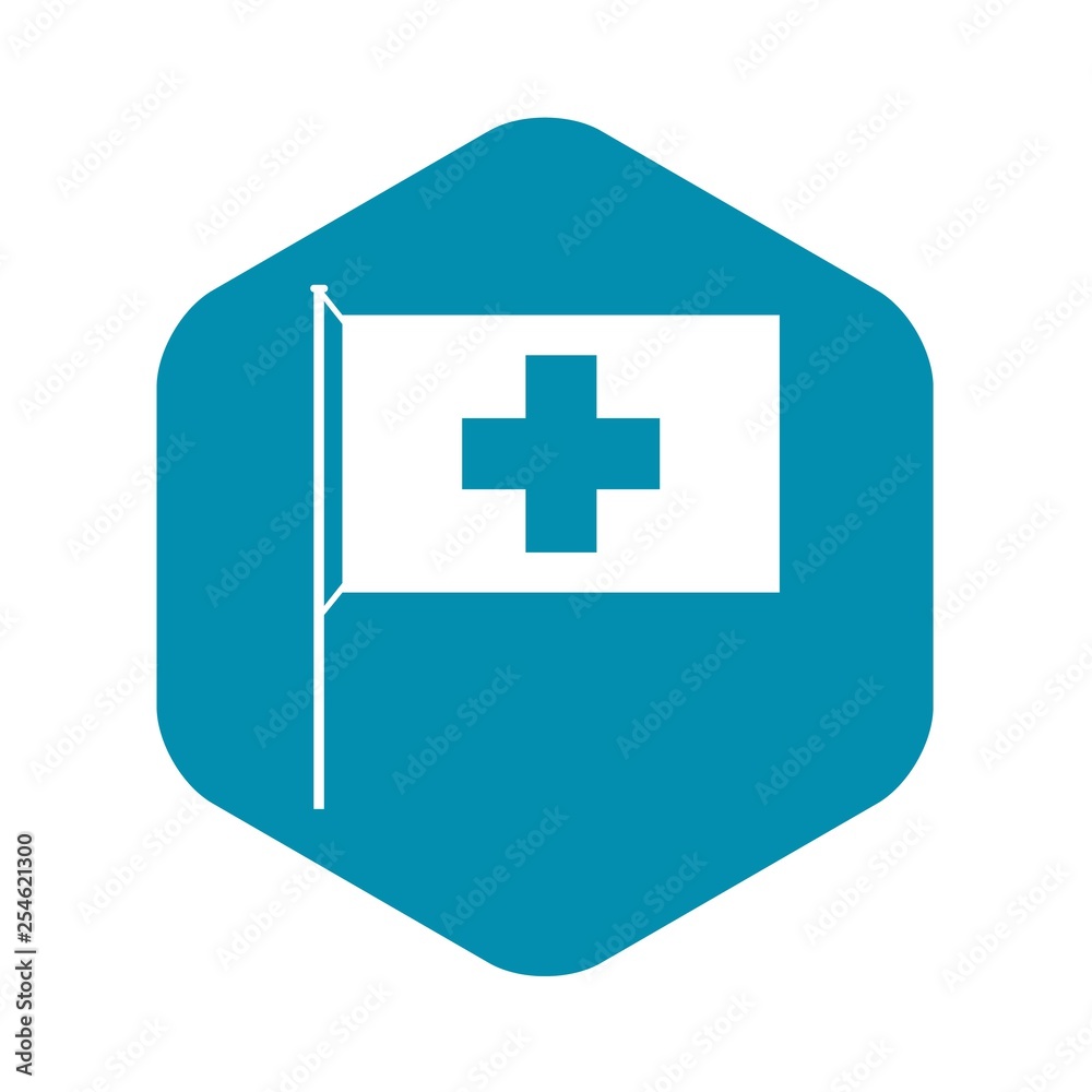 Switzerland flag icon in simple style isolated on white background Switzerland flag icon in simple style isolated on white background
