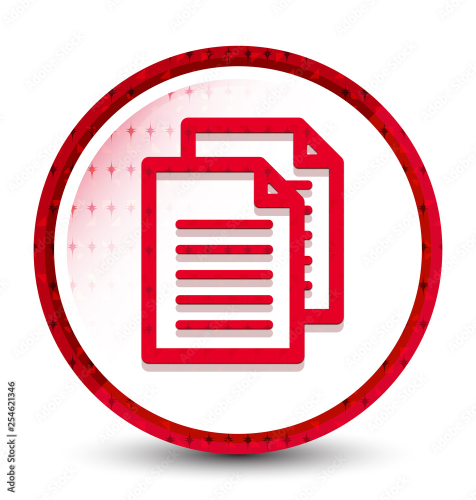 Documents icon misty frozen red round button Documents icon misty frozen red round button