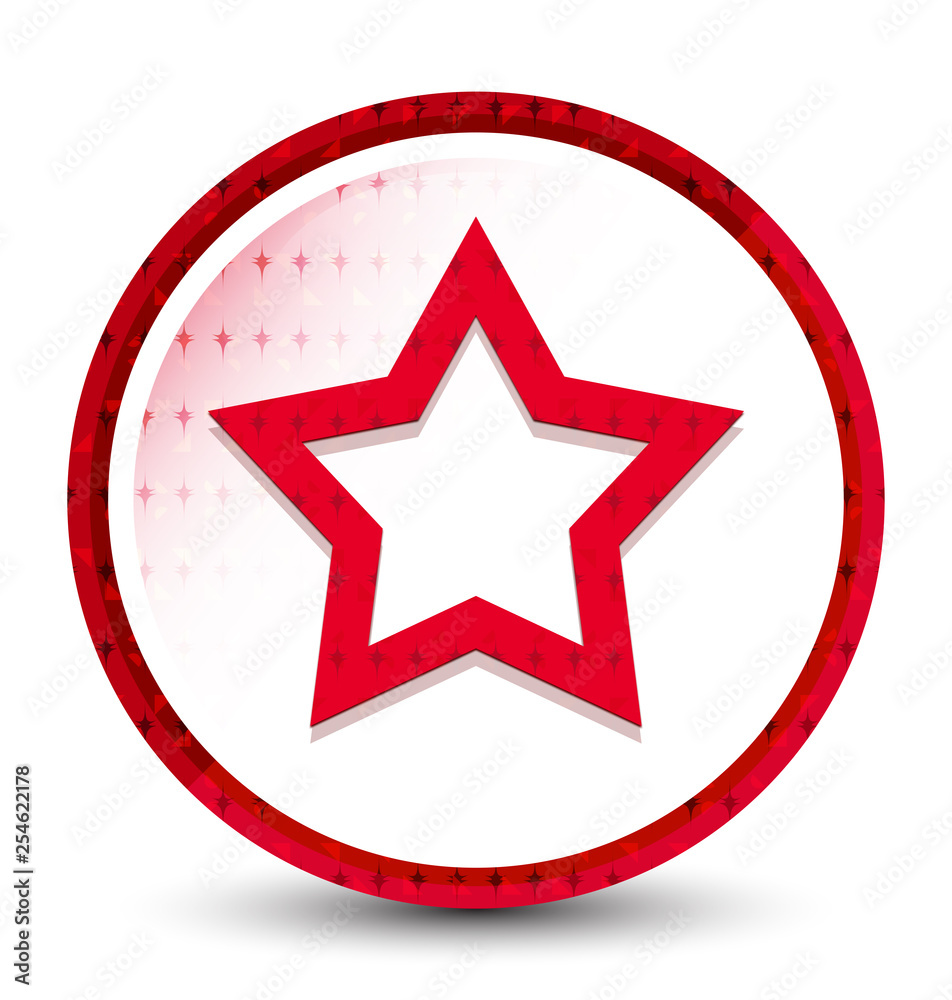 Star icon misty frozen red round button Star icon misty frozen red round button