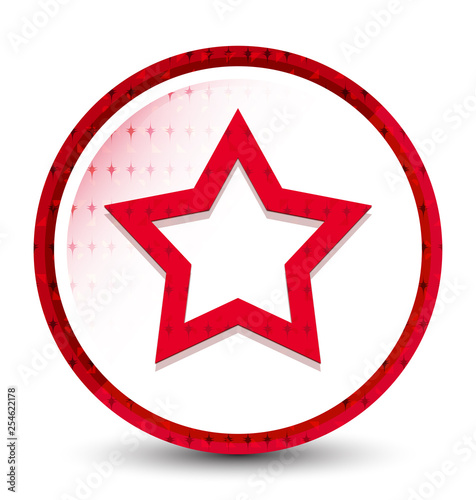 Star icon misty frozen red round button