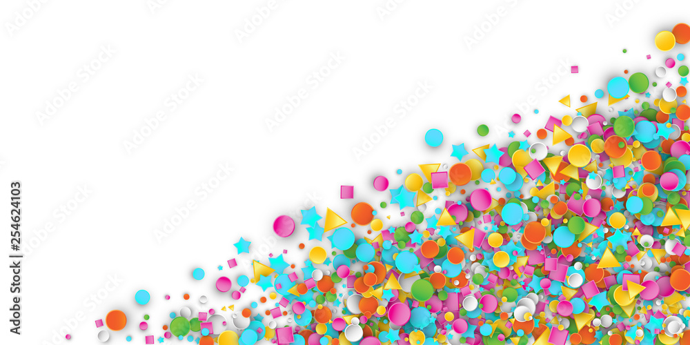 Colored Carnaval Confetti Background with Geometric Shapes