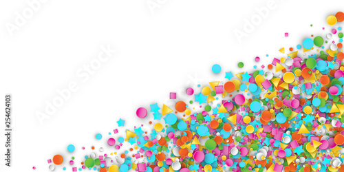 Colored Carnaval Confetti Background with Geometric Shapes