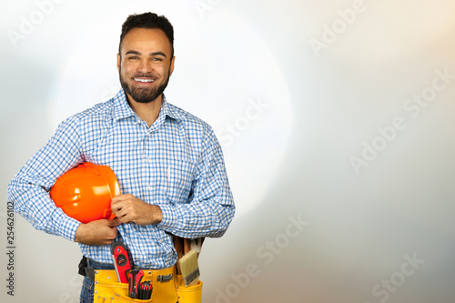 handsome happy workman