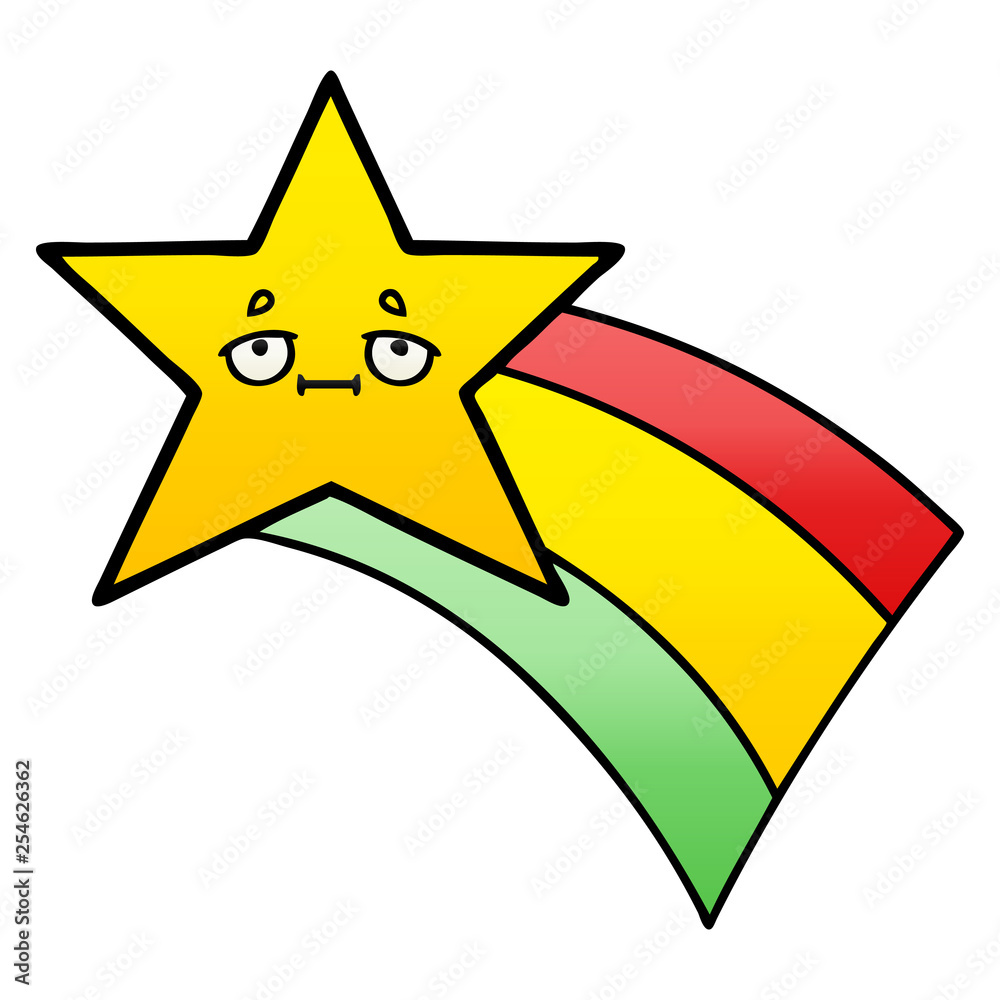 gradient shaded cartoon shooting rainbow star gradient shaded cartoon shooting rainbow star