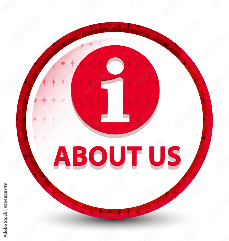 About us misty frozen red round button About us misty frozen red round button