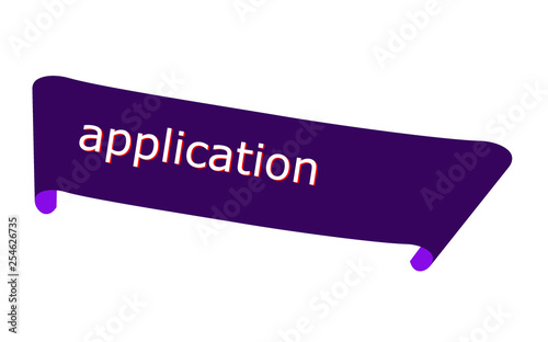 Black slogan application on white background.