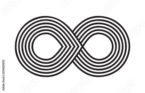 Black Brush Stroke Infinity, Eternity or Moebius Vector Symbol