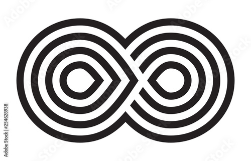 Black Brush Stroke Infinity, Eternity or Moebius Vector Symbol