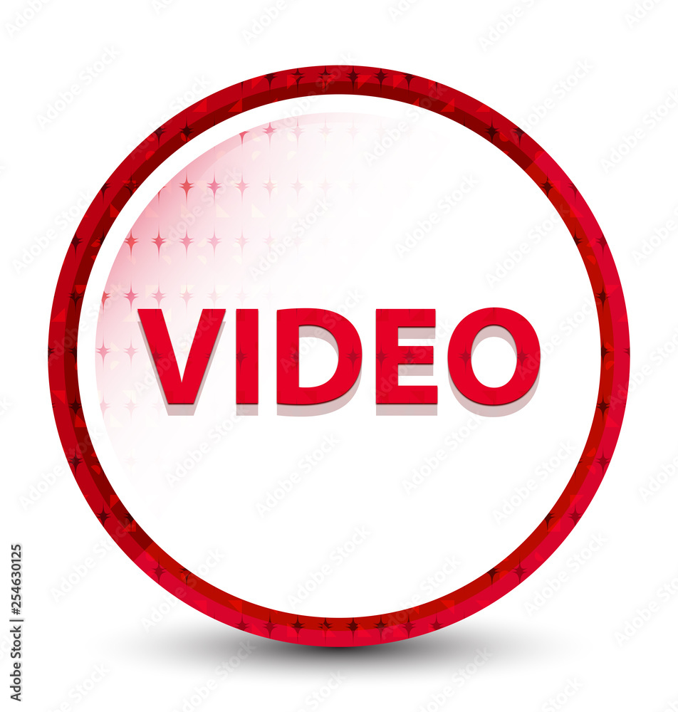 Video misty frozen red round button Video misty frozen red round button