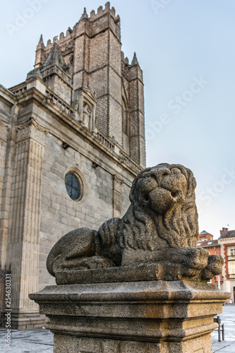 Statue of the lions in the Cathedral of Avila