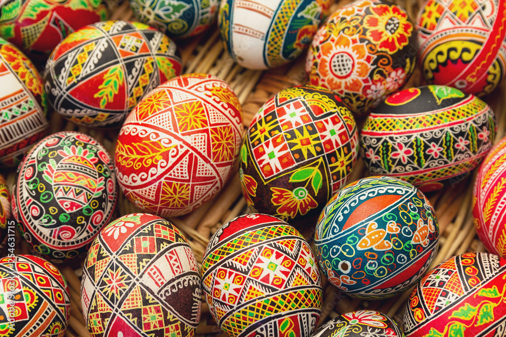 Pysanka sold at the fair during the celebration of Easter Pysanka sold at the fair during the celebration of Easter
