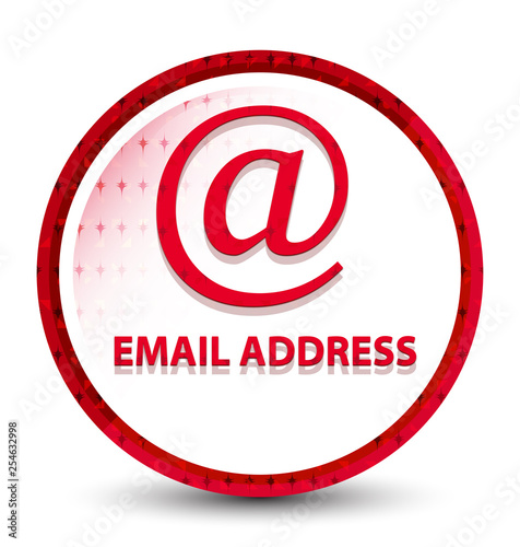 Email address misty frozen red round button