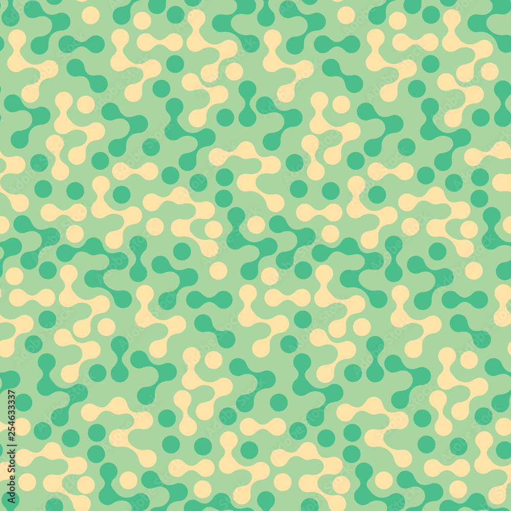 graphic connected dots seamless pattern in soft blue green