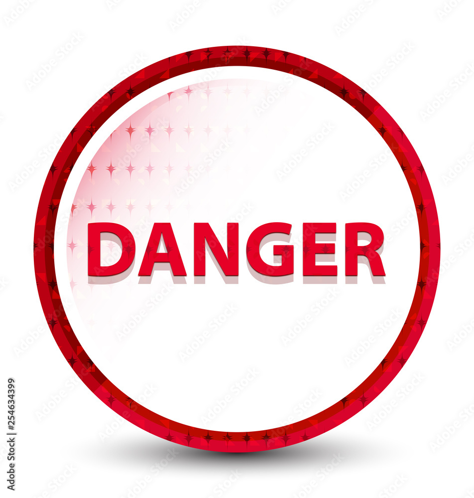 Danger misty frozen red round button Danger misty frozen red round button