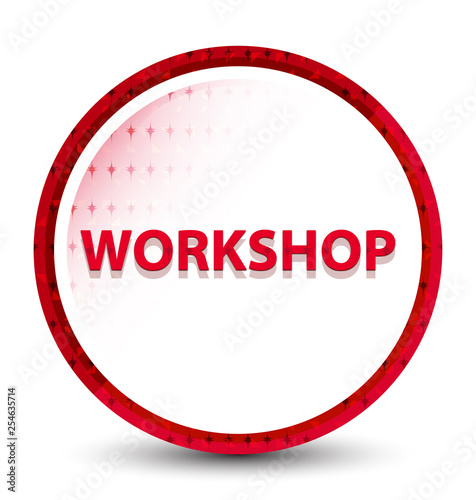 Workshop misty frozen red round button