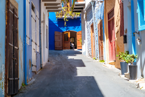 Fototapeta Naklejka Na Ścianę i Meble -  A quiet street in an old traditional village of Pano Lefkara. Larnaca District, Cyprus