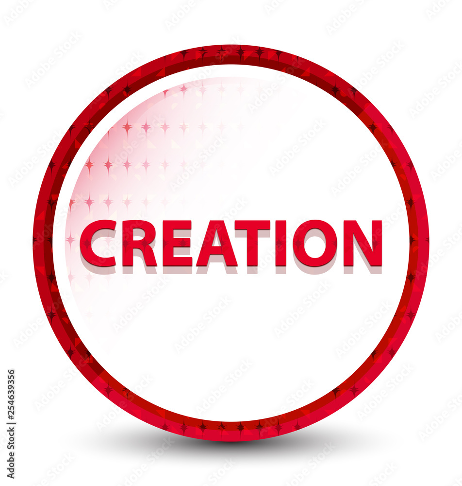 Creation misty frozen red round button Creation misty frozen red round button
