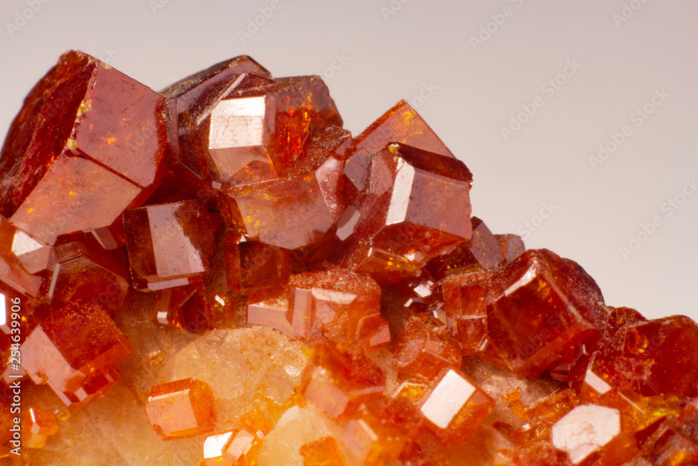 Natural mineral red vanadinite cubes texture Natural mineral red vanadinite cubes texture