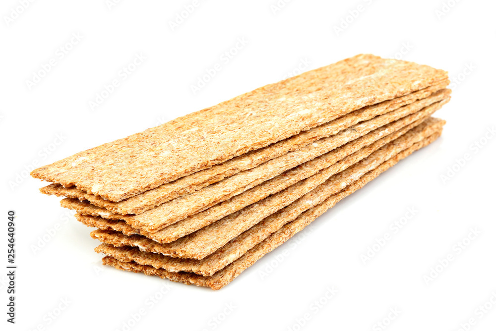 Isolated rye, wheat crisp bread. Isolated rye, wheat crisp bread.