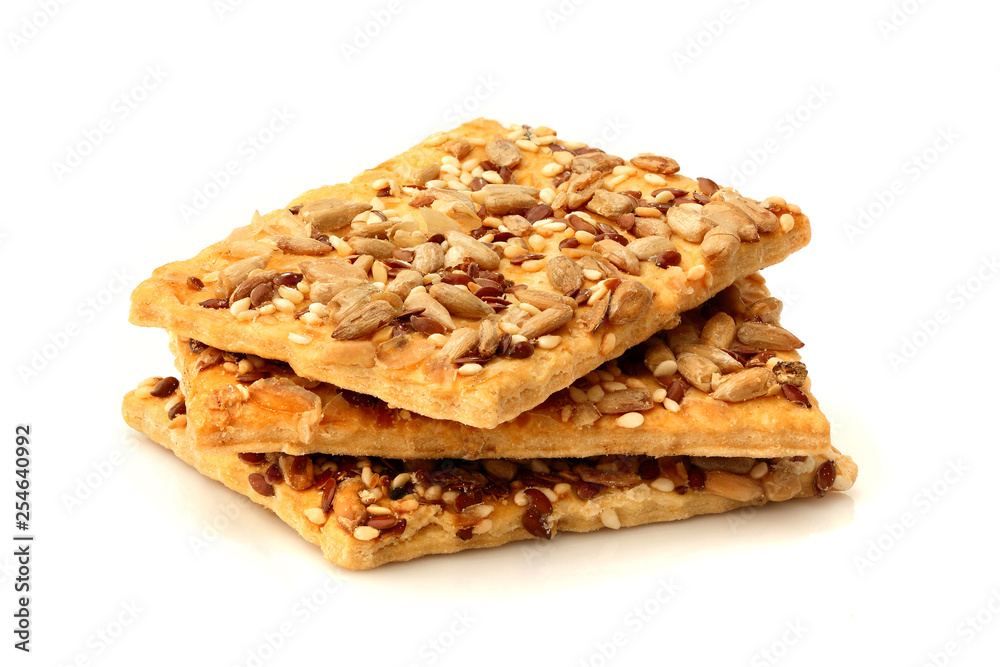 Crunchy crispbread isolated.