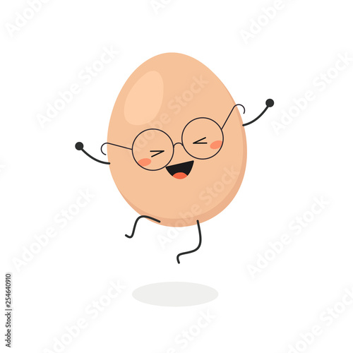 Happy cartoon egghead jumping
