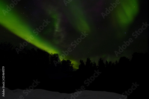Beautiful Northern lights in the sky.