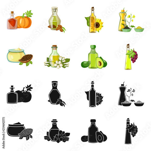 Vector illustration of healthy and vegetable logo. Set of healthy and agriculture vector icon for stock.