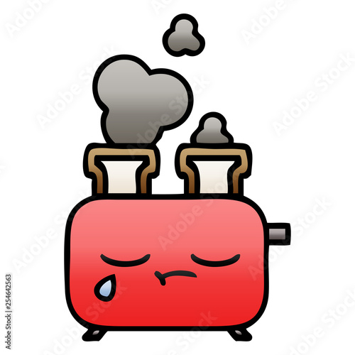 gradient shaded cartoon of a toaster