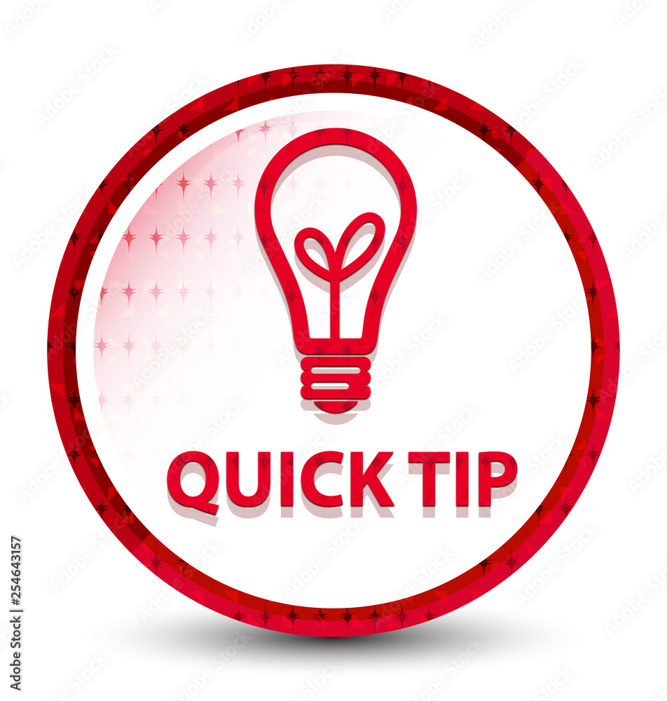 Quick tip (bulb icon) misty frozen red round button Quick tip (bulb icon) misty frozen red round button