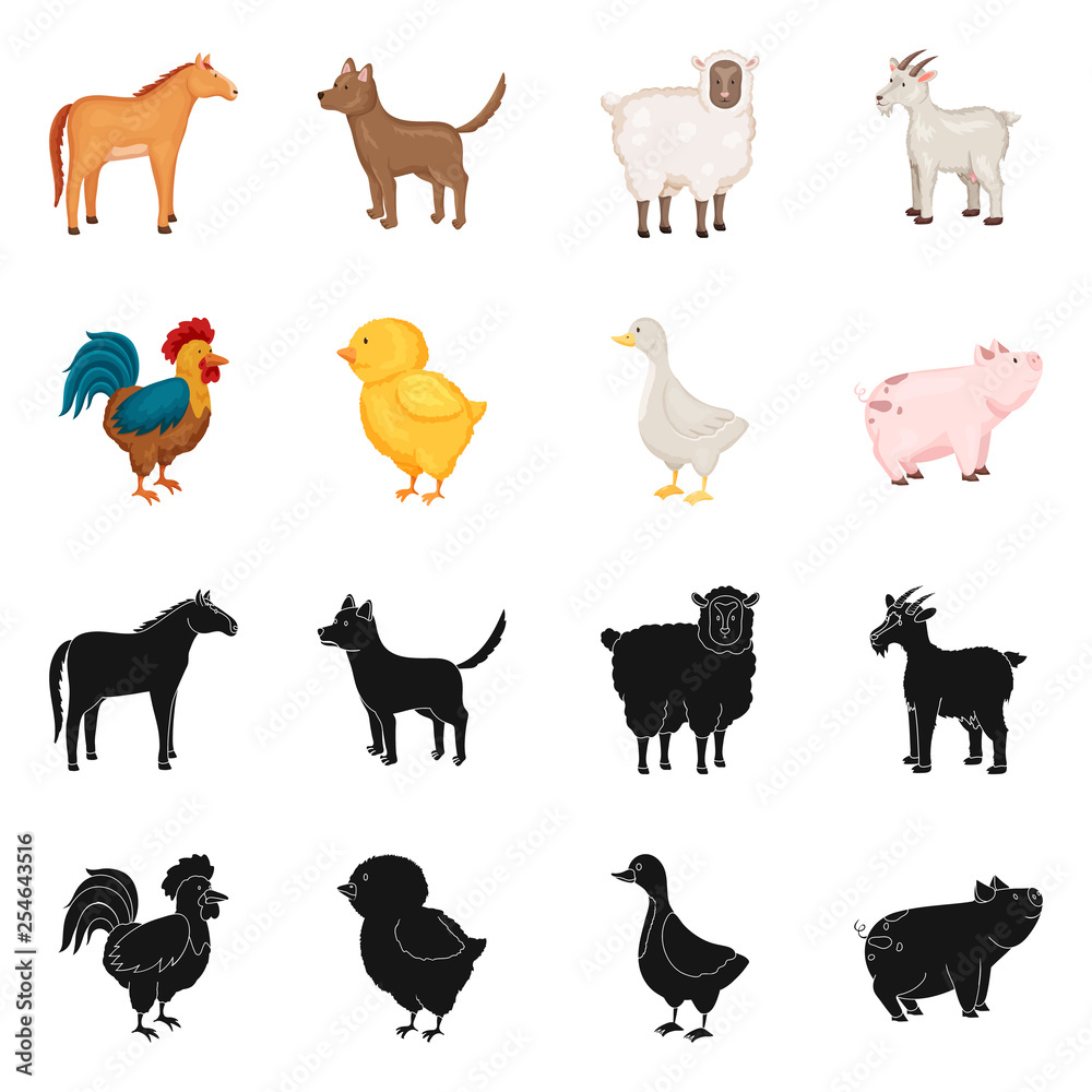 Vector illustration of breeding and kitchen  logo. Set of breeding and organic  stock symbol for web.