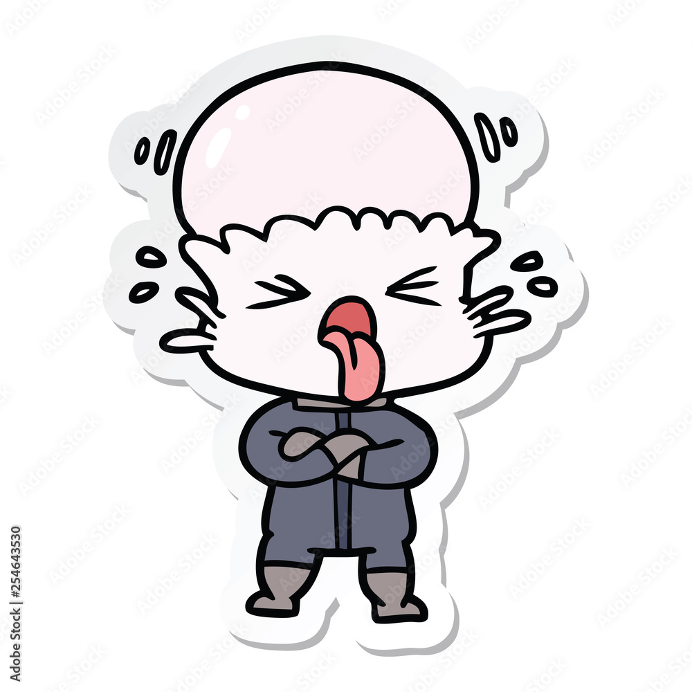 sticker of a weird cartoon alien sticker of a weird cartoon alien