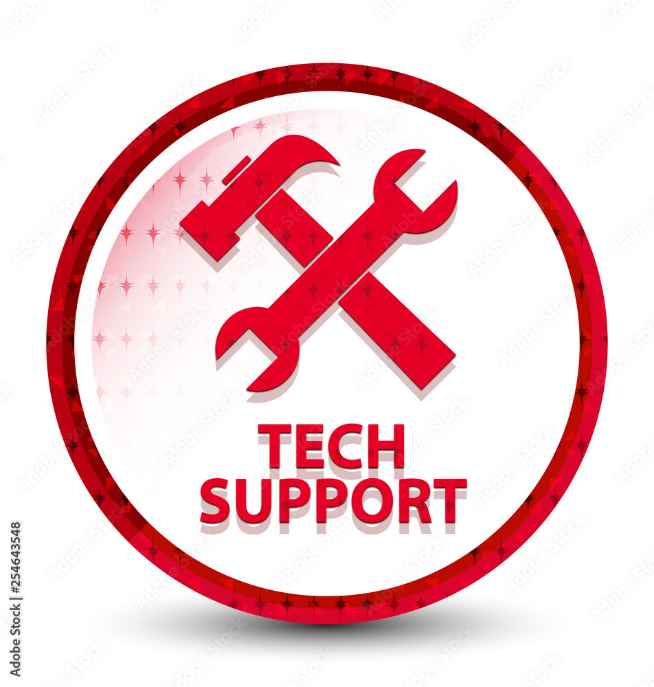 Tech support (tools icon) misty frozen red round button