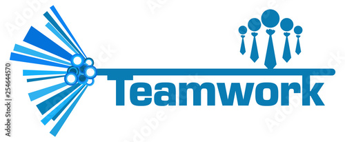 Teamwork Blue Graphical Element With Symbol 