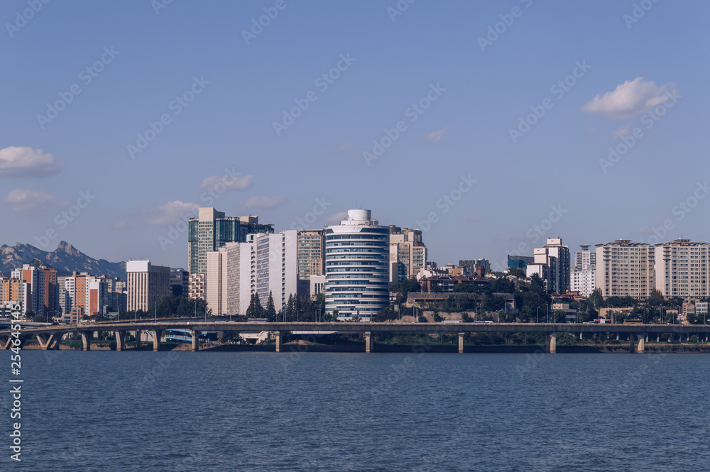 cityscape of Seoul with river Han cityscape of Seoul with river Han