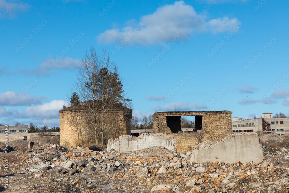 Ruins of a paper factory in Tukums, Latvia