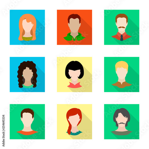 Vector design of avatar and dummy symbol. Set of avatar and figure stock symbol for web.