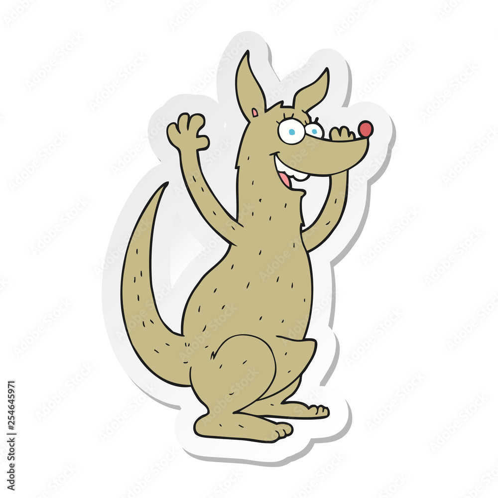 Naklejka premium sticker of a cartoon kangaroo