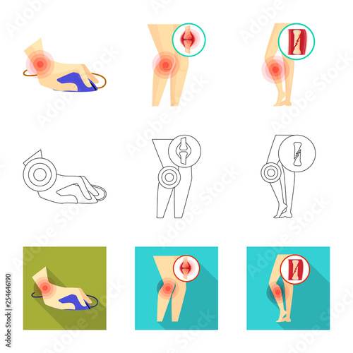Isolated object of hospital and rendering symbol. Set of hospital and help stock symbol for web.
